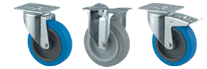 Roues et roulettes pour caisses de transport