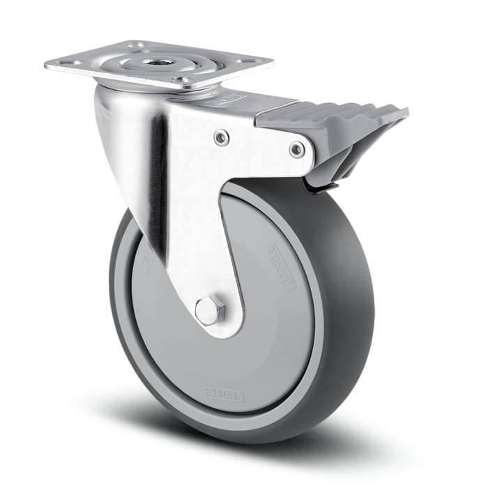 Roulette 125mm avec frein pour chariot informatique