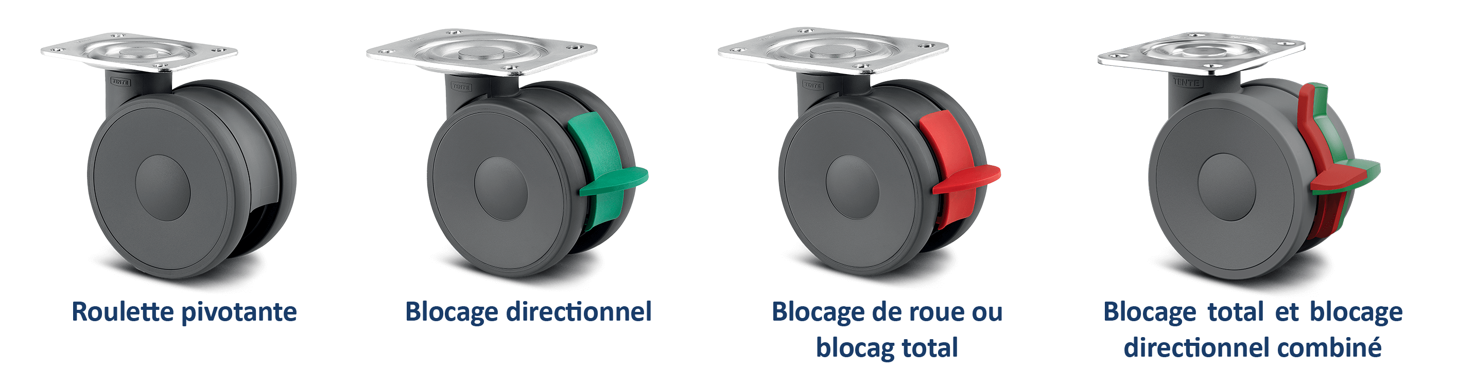 Roulettes à frein TENTE