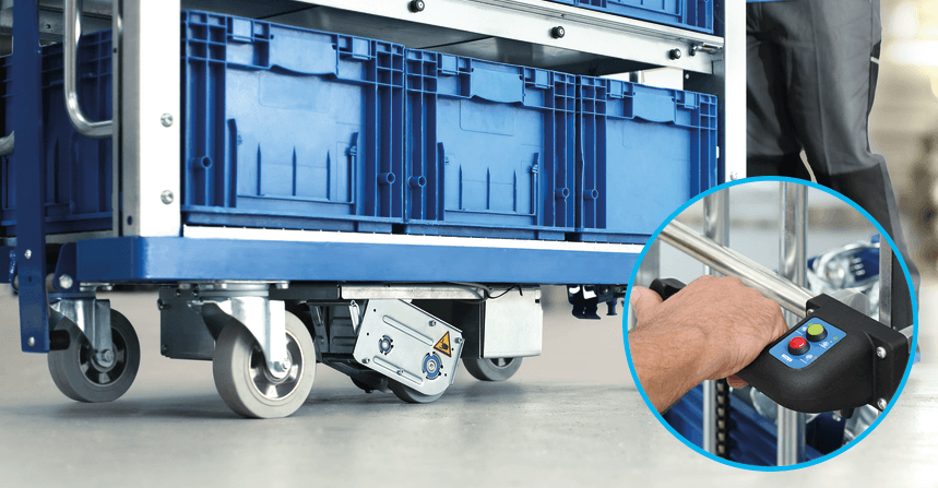 chariot avec roulette motorisee