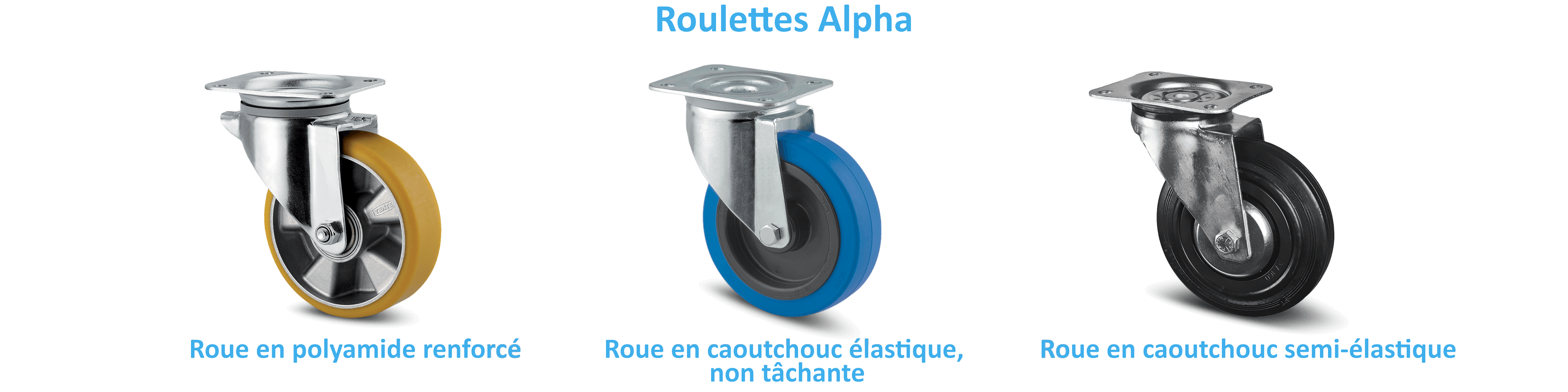 roulettes en acier pour chariots de manutention